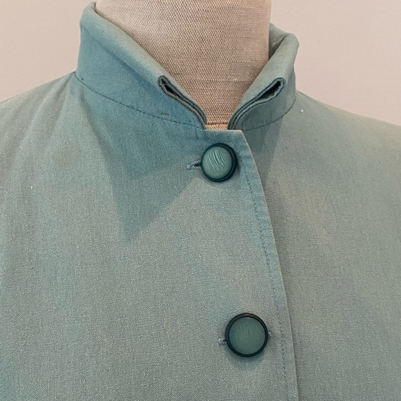 Bala Bala Womens Teal Blazer w Embroidered Colorful Flowers W Beads / Size M - Picture 12 of 16